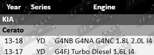 2x Ultima rear wheel hub and bearing assembly for Kia Cerato YD 1.6L 1.8L 2.0L engines including G4NB G4NA G4NC G4FJ turbo diesel models