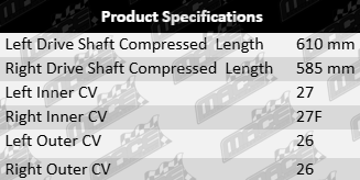 Front CV axle shafts suitable for Honda Civic R18A and K20 engines