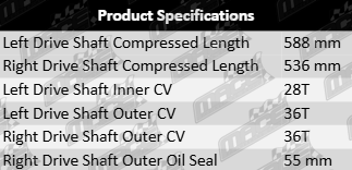 Pair of CV Drive Shafts for Mazda BK LF-DE L3-VE 2.0L 2.3L I4