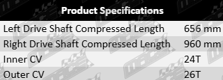 Pair of front CV drive shafts for Toyota ACA36R ACR50R 2.4L 2AZ-FE automatic transmission