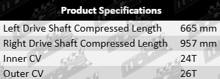 Pair of front CV drive shafts for Toyota ACM20R ACR30R 1AZ-FE 2AZ-FE 2.0L 2.4L automatic transmission