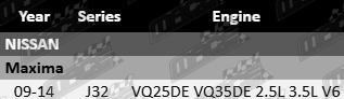 Ultima front brake pad set for Nissan Maxima J32 with VQ25DE and VQ35DE 2.5L and 3.5L V6 engines