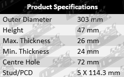 Ultima-Front-Vented-Disc-Break-Roter-ESCAPE-BRK6281-Product-Specifications