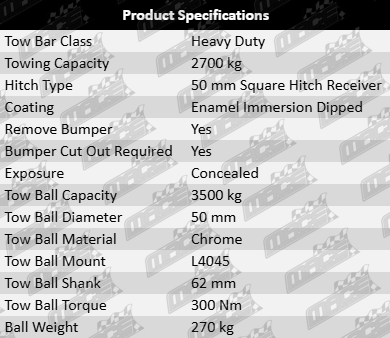 "TAG Heavy Duty Tow Bar for Nissan Pathfinder R52 QR25DER Supercharged 2.5L I4, durable and reliable for heavy-duty towing."