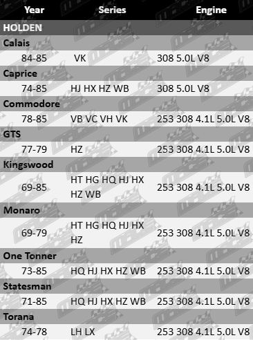 Set of 8 MACE standard intake valves for Holden 253, 308, 4.1L and 5.0L V8 engines