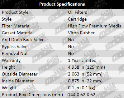 Oil-Filter-Jeep-OF616-Product-Specifications
