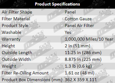 Air-Filter-Falcon-AF829-Product-Specifications