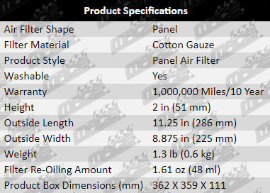 Air-Filter-Falcon-AF623-Product_Specifications