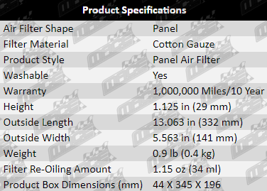 Air-Filter-Mondeo-AF627-Product-Specifications