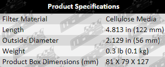 Fuel-Filter-Commodore-FF603-Specification-Table