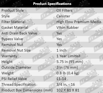 Oil-Filter-Focus-OF427-Product-Specification