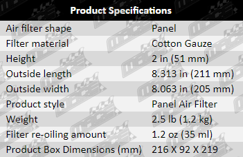 Air-Filter-Pajero-AF444-Specification-Table